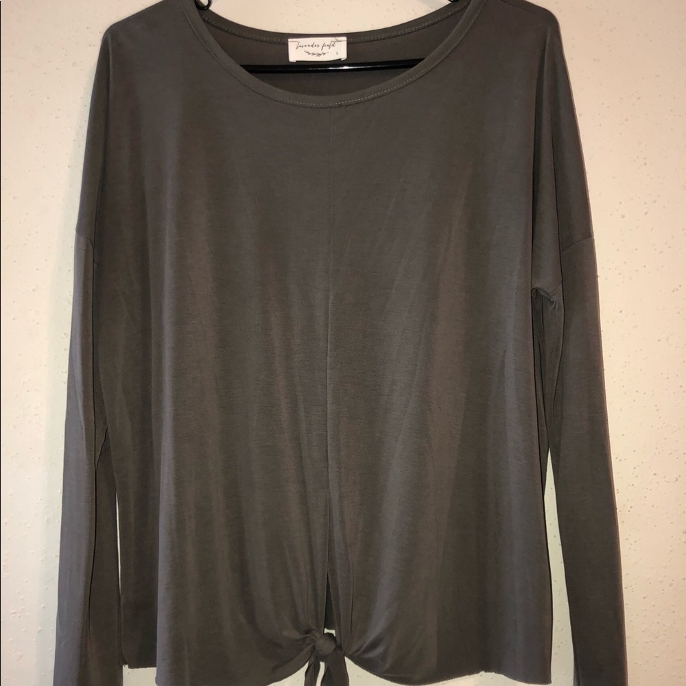 Francesca’s Lavender and Fields Gray Blouse